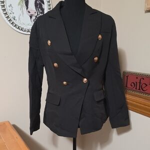 Black Double-Breasted Women's Blazer